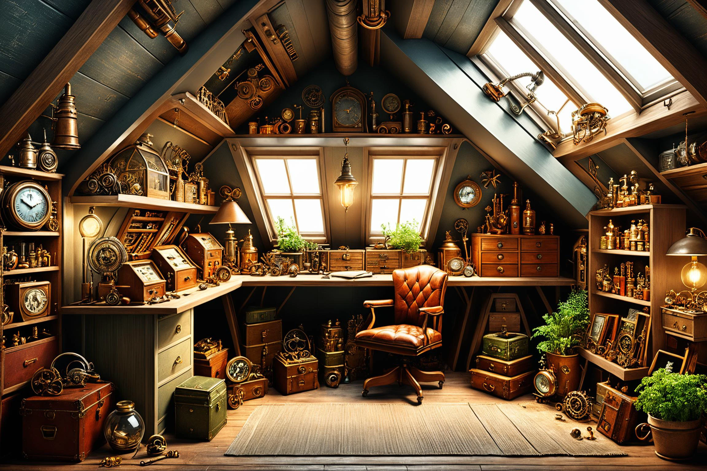 photorealistic, detailed digital illustration of a Biopunk Quiet attic with vintage trinkets, <lora:EnvyCozyXL01:0.7>, <lora:xl_more_art-full_v1:0.7>, <lora:EnvyBiophilicXL01:0.7>