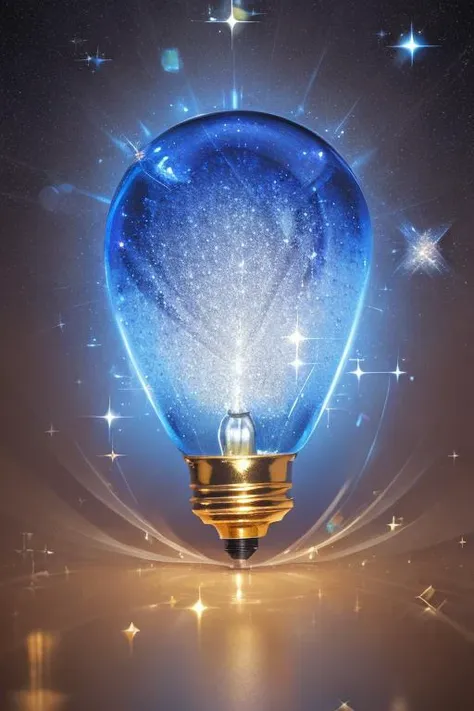 photo of a blue incandescent lamp, (sparkling:1.75), (amazing intricate finely detailed:1.25), ultra-HD, UHD, 8K, 16K