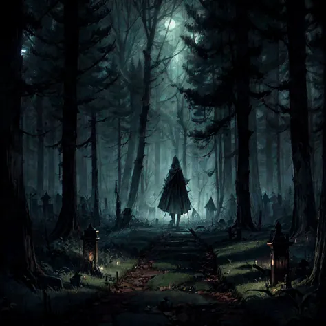 (a late night walk), (through the haunted woods), (with a menacing shadowy figure in the distance), <lora:The_Deep_Dark_Forest:0.8>, <lora:add_detail:0.6>, very detailed, <lora:more_details:0.6>, high quality, highres, masterpiece, best quality, 8k, intricate, detailed