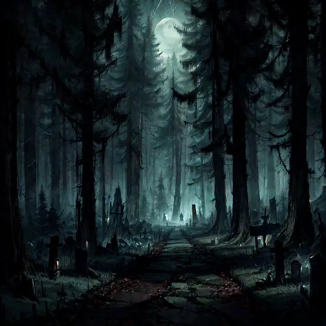 (a late night walk), (through the haunted woods), (with a menacing shadowy figure in the distance), <lora:The_Deep_Dark_Forest:0.8>, <lora:add_detail:0.6>, very detailed, <lora:more_details:0.6>, high quality, highres, masterpiece, best quality, 8k, intricate, detailed