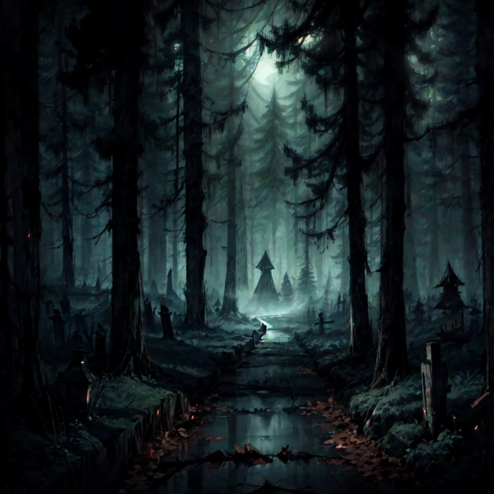 (a late night walk), (through the haunted woods), (with a menacing shadowy figure in the distance), <lora:The_Deep_Dark_Forest:0.8>, <lora:add_detail:0.6>, very detailed, <lora:more_details:0.6>, high quality, highres, masterpiece, best quality, 8k, intricate, detailed