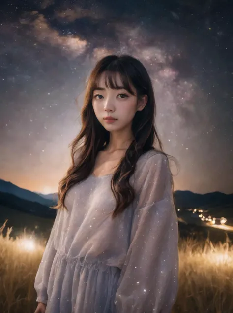 1girl, <lora:japanese_girl_v1.1:0.4>,jpn_girl,full body,stars and milky way, beautifully detailed eyes, messy hair, long hair, flipped hair, Hair glows, pov, pov, full length shot, photo-realistic, soft shadows, no contrast, clean sharp focus, shot on sony a7iv, sigma 24mm f1.4, film grain, natural lighting, professional color grading, best quality, masterpiece, highres, absurdres, incredibly absurdres, huge filesize, wallpaper, colorful,8K,RAW photo