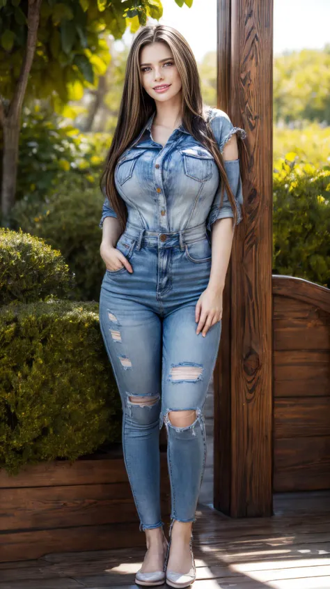 high quality, 8k, 4k
1girl, (full body portrait:1.5), a beautiful 24 year old woman, with top, big busty, slight smile, detailed face and eyes, natural lighting, at home, natural face, freckles, brunette hair,
<lora:add_detail:1.5>,
