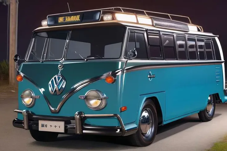 (photorealistic, high resolution, uhd, 8k, masterpiece), 1961 Toyota Crown Station wagon, (Volkswagen T1 Bus style)