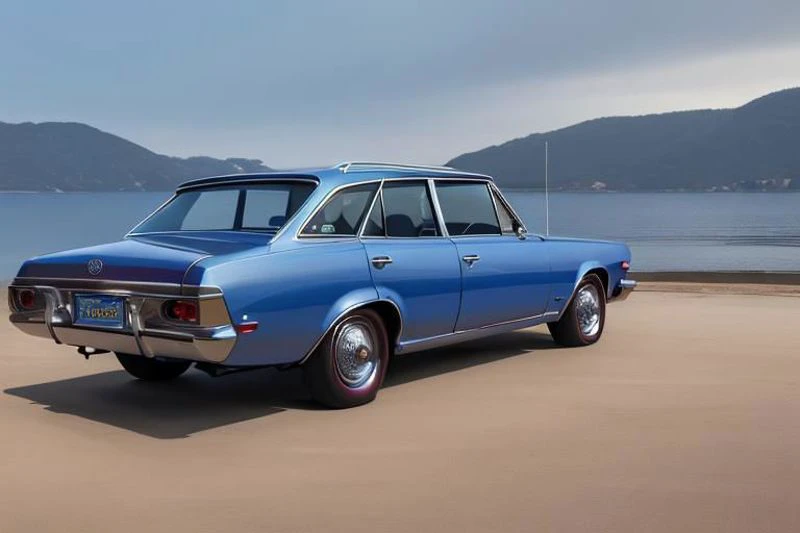 (photorealistic, high resolution, uhd, 8k, masterpiece), 1968 Toyota Crown Station wagon, rear side view
