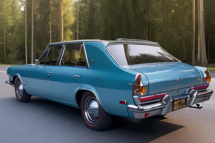 (photorealistic, high resolution, uhd, 8k, masterpiece), 1968 Toyota Crown Station wagon, rear side view