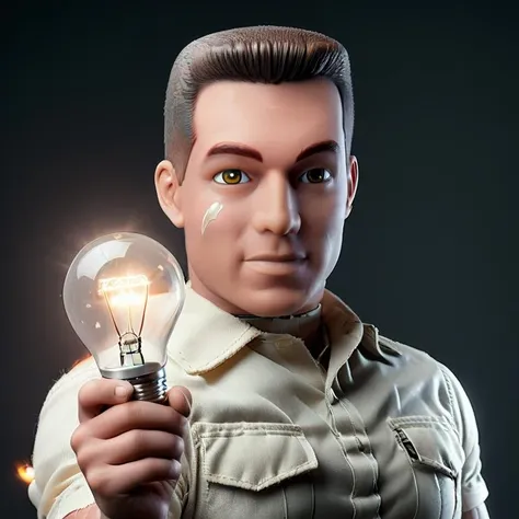 <lora:Buzz_SDXL:1> Buzz holding a lit light bulb