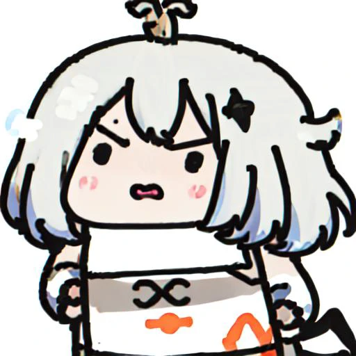 1girl,paimon \(genshin impact\),white hair,angry, <lora:childrensDrawingLora_v10:1.2> <lora:paimonGenshinImpact_v10:0.6>