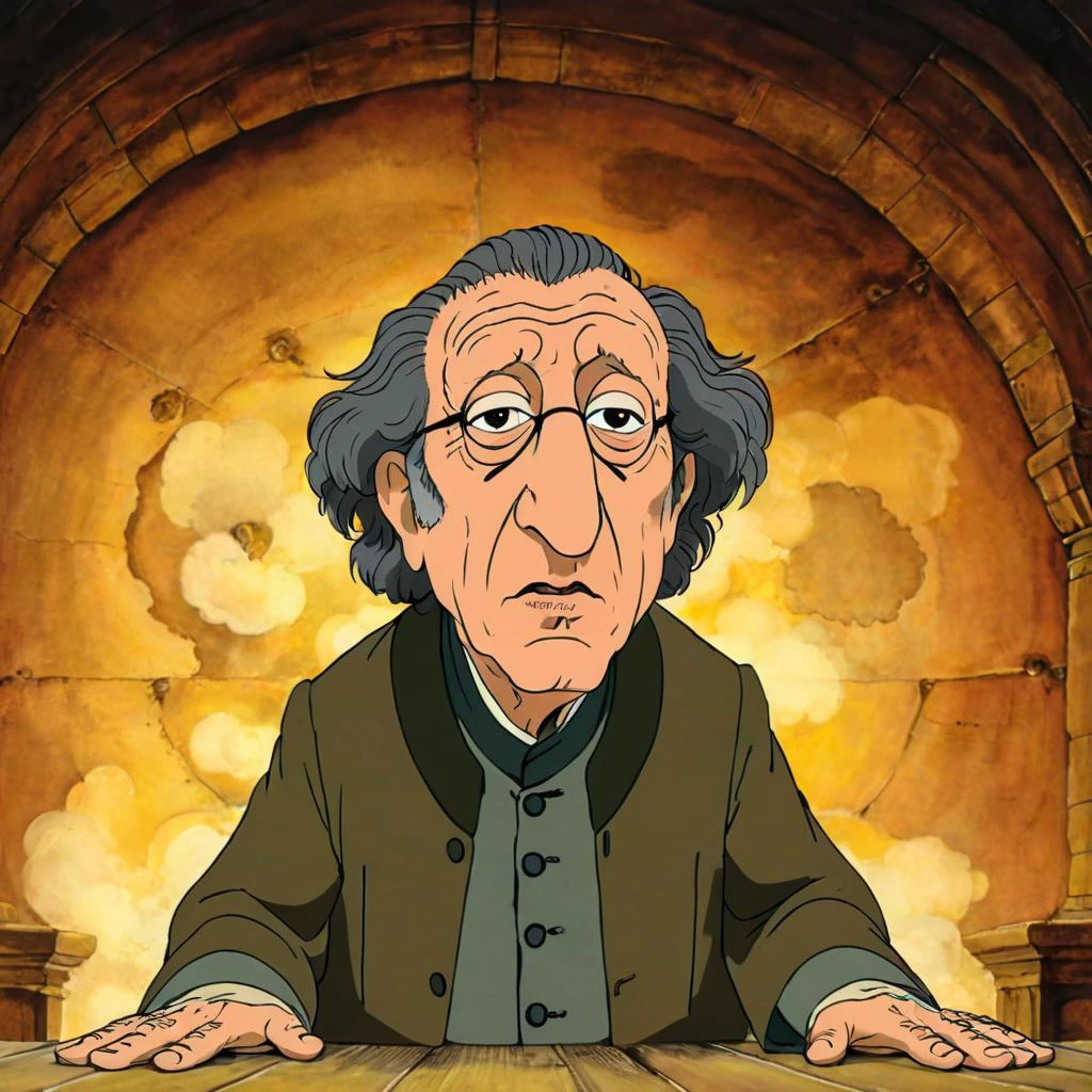 cartoon of  Geoffrey Rush, in a Drama movie scene,  detailed background, dynamic composition, rule of thirds, directed by Alfred Hitchcock (  in rankinbasshobbit style:1.1)
<lora:add-detail-xl:0.65>    <lora:rankinbasshobbit_styleXL_v.10.2-000002:0.85> <lora:xl_more_art-full_v1:0.65>