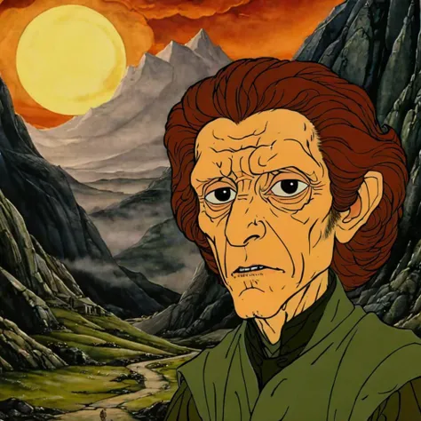 cartoon of  Willem Dafoe, in a Fantasy movie scene,  detailed background, perfect composition, directed by Stanley Kubrick (  in rankinbasshobbit style:1.1)
<lora:add-detail-xl:0.65>    <lora:rankinbasshobbit_styleXL_v.10.2-000002:1.15> <lora:xl_more_art-full_v1:0.65>