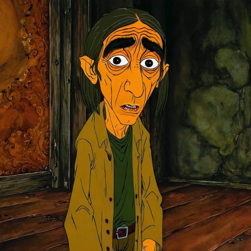 cartoon of Iggy Pop, in a Crime movie scene, detailed background, perfect composition, directed by Pedro Almodóvar ( in rankinbasshobbit style:1.1)
<lora:add-detail-xl:0.65> <lora:rankinbasshobbit_styleXL_v.10.2-000002:1.15> <lora:xl_more_art-full_v1:0.65>