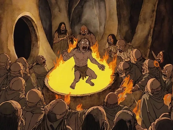 cartoon of a scene from the lord of the rings trilogy s, The Uruk-hai being birthed in the pits of Isengard., directed by Peter Jackson( in rankinbasshobbit style:1.1)
<lora:add-detail-xl:0.65> <lora:rankinbasshobbit_styleXL_v.10.2-000002:0.9>