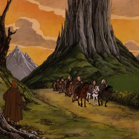 cartoon of  a scene from the lord of the rings trilogy movies, directed by Peter Jackson(  in rankinbasshobbit style:1.1)
<lora:add-detail-xl:0.65>    <lora:rankinbasshobbit_styleXL_v.10.2-000002:0.9>