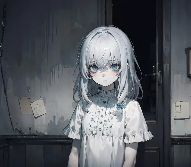 camera、Ghost photos、ghost、Midsummer、picture、Horror、fear、Creepy、Girl、Girl、Short、Younger、Lower school year、Baby Face、flat chest、Both eyes open、Glaring、Dynamic Angle、masterpiece、best quality、ultra-detail、ectoplasm、grim Reaper