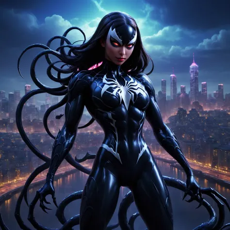 Venom, Simbiots, Woman, Big Ass, Alien, White eyes, Black Body, Marvel, Big Tits, Porn