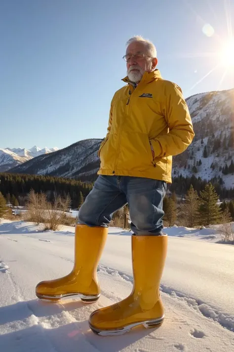 medium photo of old man (wearing:1.2) [yellow boots:(das boot:1.1):0.3], natural lighting, winter, (beer inside of glass boots:0.5)
 <lora:das_beer_boot:1.05> <lora:add_detail:0.15>