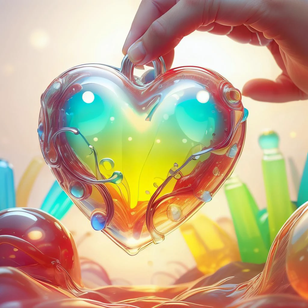 gelatintech, micronomicon, a human heart, see-through, transparent, colorful, intricate, detailed, realistic, best quality, <lora:GelatinTech:1> <lora:Micronomicon:0.4>