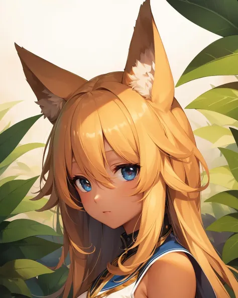 (masterpiece:1.0), (highest quality:1.12), (HDR:1.0), 1girl, solo, flat colors, colorful, animal ear fluff, solo, plants, (tan), gradient background, smooth lighting, (splash art:0.8), portrait, (upper body:0.85), (random:1.4)