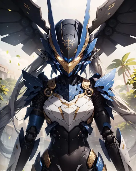 (masterpiece:1.1), (highest quality:1.1), 1girl, mecha, robot, armor, bodysuit, mechanical arms, mysterious expression, magical, magical effects like sparkles or energy, flowing robes, mystical background, rim lighting, side lighting, cinematic light, ultra high res, 8k uhd, film grain, best shadow, delicate, RAW, light particles, detailed skin texture, detailed cloth texture, beautiful detailed face, intricate details, ultra detailed, mecha musume, mechanical arms, headgear, bodysuit, (plants:1.3), gold, luxury, (orange), (looking at viewer), nijimecha, SMM, fantasy00d