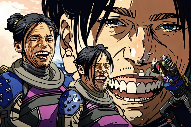 (masterpiece, best quality), intricate details,
<lyco:GoodHands-beta2:0.8> <lora:Laughing Tom Cruise:1> laughing tom cruise, smile, open mouth, closed eyes, multiple views, meme, multiple girls, 3girls wraithdefault bodysuit, wraithdefault hairstyle, <lora:wraithloratwo:0.8>