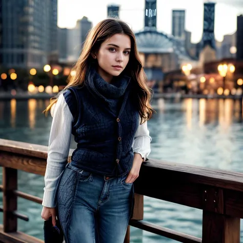 (Chicago Navy Pier, SFW, cozy sweater, quilted vest, skinny jeans, ankle boots, enjoying the lakeside attractions, early evening:1.35) Instagram_Influencer_112_By_Stable_Yogi
Faceshot_By_stable_yogi
Styler_Embedding_By_Stable_Yogi
<lora:Detail Blaster By Stable Yogi:0.5>
(center_parted_long_wavy_hair)