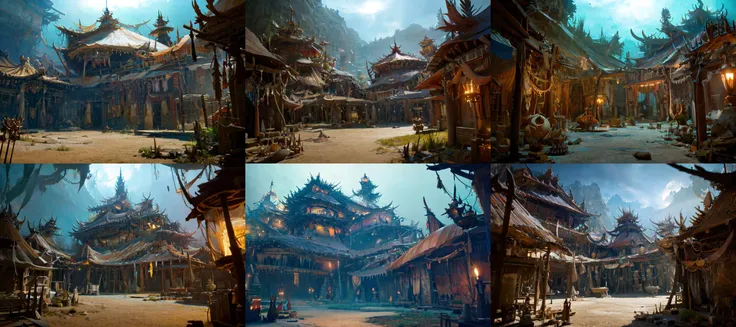 (otherworldly, otherworldly atmosphere, otherworldly appearance), highly insanely detailed, masterpiece, top quality, best quality, highres, 4k, 8k, RAW photo, ((ancient egyptian theme:1.2)), 
(mystical theme), mystical gatmosphere, arcane sanctuaries, otherwordly aura, 
(long_hair, long hair, random colors hair, glowing hair, hair over one eye, long messy hair), 
(eyelashes, eyeliner, eyeshadow, eyelashes, long eyelashes), 
collar, earrings, jewelry, necklace, armlet, 
tentacle, (underwater), nsfw, 
Homestay, Resort, Guest House, 
building, structure, still life, swirling energy, 
action pose, 
drunk, closed eyes, 
abandoned building, shopping mall, overgrown with vegetation, [volumetric fog], cinematic lighting, colorful, 
perfect anatomy, professional light, cinematic lighting, fashion photography, ambient lighting, <lora:detail_slider_v4:3>, OverallDetail, a primitive village, huts, savi, <lora:SavageVillage-10:1>, epiCPhoto, (fantasy world)