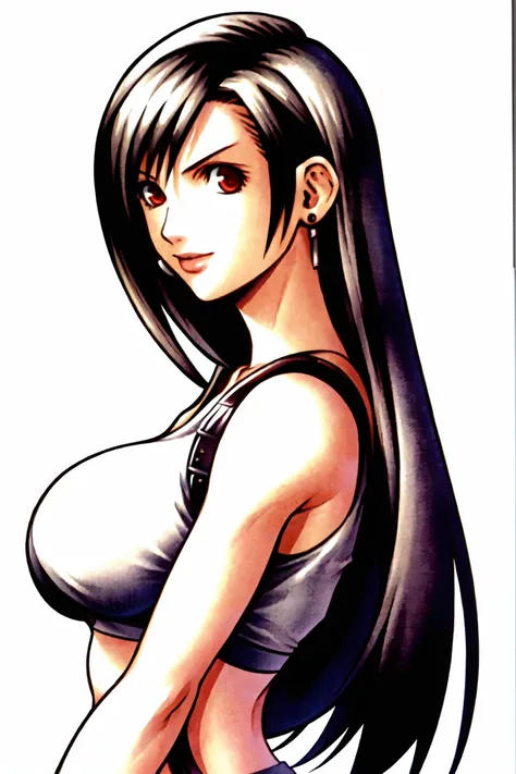 nomura tetsuya, tifa lockhart, 1girl, breasts, final fantasy, final fantasy vii, large breasts, long hair, lowres, nomura tetsuya, official art, square enix, highres, absurdres,
<lora:nomura_tetsuya:0.6>