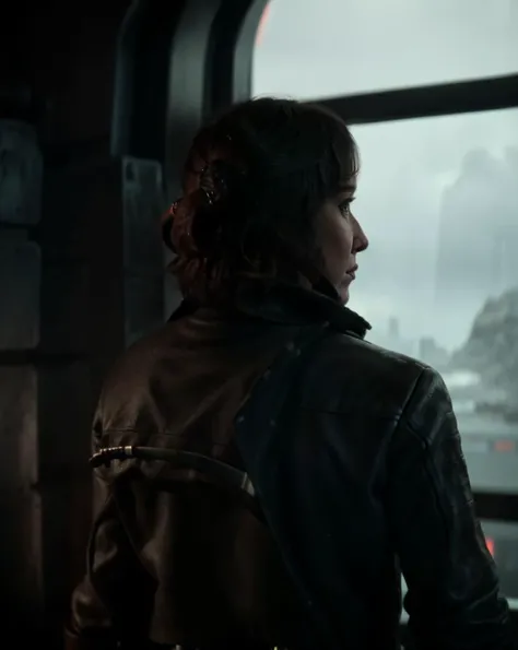 The emotional goodbye between Han Solo and Leia before Han's fateful encounter with Kylo Ren:1.3. , <lora:StarWars_Outlaws_Style-SD15:0.75>