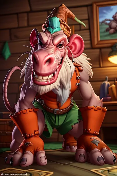 Hyperrealistic art a very big furry creature with a big nose, grim gwent card, 3d anthropomorphic rat, close up. macro. hyper realistic, baraka, he is greeting you warmly, by Jeff Easley, by AntonÃn SlavÃÄek, furry female, bjørn, brian jacques <lora:blzwckobold:1> . Extremely high-resolution details, photographic, realism pushed to extreme, fine texture, incredibly lifelike