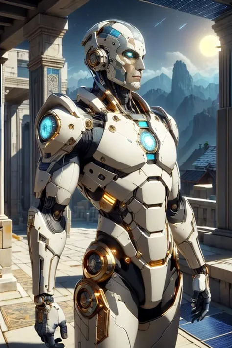 <lora:CarthageTech-26:0.8>, carthagetech, scifi, solar age, gold mosaic, Collectible