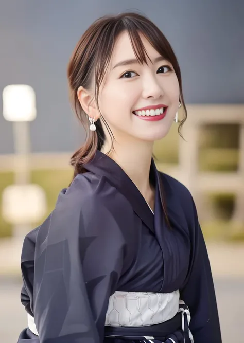 1girl, solo, full body, cute, black hair, (((yukata, fang, teeth))), looking at viewer, facing viewer, earrings, outdoors, city, road, crosswalk, cityscape, mix4, (((masterpiece))), (((realistic))), (((best quality))),((professional lighting)) (((photorealistic))), ((absurdres)), gakki,  <lora:gakkiAragakiYui_v2:1> <lora:chilloutmixss_xss10:0.2> <lora:japaneseDollLikeness_v10:0.2> <lora:cuteGirlMix4_v10:0.2>