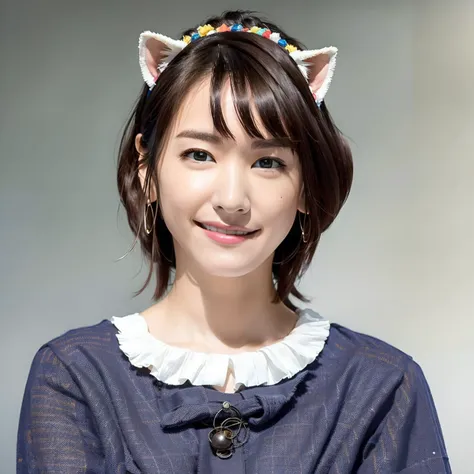 (masterpiece),(best quality:1.0), (ultra highres:1.0), (full body shot:1.2), detailed, 1 young girl, big smile, full body,sexy,(detailed eye:1.5),cat lady,cute, hair,low-cut shirt,face focus, (detailed face:1.5),rabbit ear headdress,looking at viewer, windy, soft light,full face,<lora:gakkiAragakiYui_v2:1>