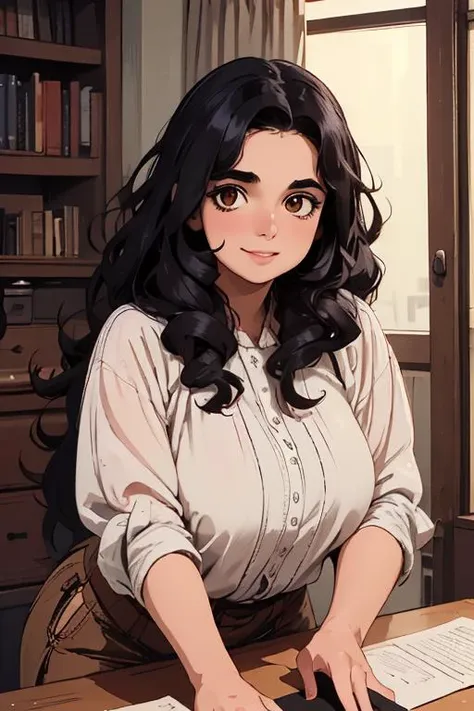 (masterpiece:1.4), high quality, high definition, sharp focus, detailed face, anime, best quality, 4k, 8k, absurd resolution, intricate detail, detailed eyes, animation, illustration, highly detailed, highres, extremely detailed, <lora:ETO_OCC002:0.7> ETO_OCC, black hair, curly hair, longhair, thick eyebrows, long hair, <lora:hyperdenoiser_v090:0.6>, (looking at viewer:1.4), (plump:1.2), (hazel eyes:1.3), lora:perfetfingers:1>, OverallDetail, Illust-InstaFilter, hotify, edgQuality, Earth-QualityPos, BodyPositive, Best_QualityPos, <lora:AppleCheek:0.7> applecheek, 1girl, large breasts, indoors, (perfect arms), (detailed hands) <lora:sensualface_type4:0.6>, gasping, ecstasy, seductive smile, <lora:hinaMaybeBetterPose_v2:0.8>, (random pose, posing to viewer), from below, sitting, spread leg,