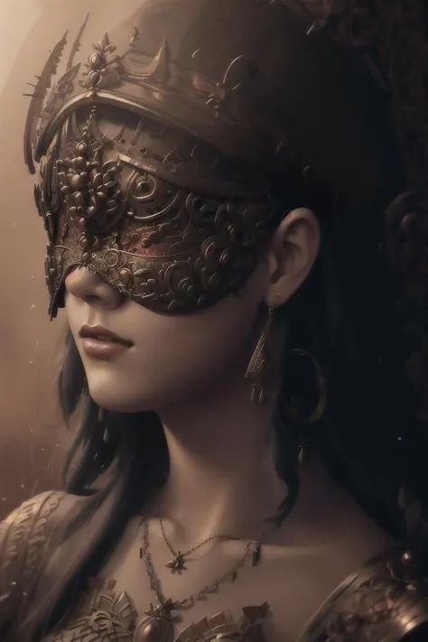 portrait, a woman wearing a blind mask, necklace, tone mapped, detailed, highly detailed, digital painting, artstation, concept art, smooth, sharp focus, beautiful illustration, photo, backlit, dynamic lighting, fog, intricate, film grain, professional, facing the viewer, <lora:BlindMask_v1:1>, <lora:oldegyptai_v10:1>