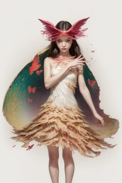 Ambilight, masterpiece, ultra-high quality,(ultra detailed original illustration), Perfil Portrait of a beautiful Demon Girl, Upper body, ((Evil Fashion)), Purple Dress, Red Dress, (Red Eyes:1.5, Double exposure, fussion of fluid abstract art, Glitch, 2D),(Gothic Oiginal illustration composition),( fusion of limited color, Fractal Geometric, butterflies, Comic art) <lora:Moommst-01:1> <lora:LiquidClothesV1fixed:1> liquid clothes