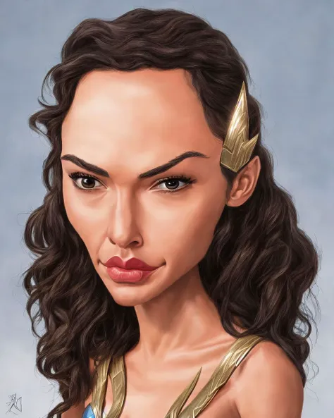 Gal Gadot as Wonderwoman, very detailed, clean, high quality, sharp image, ,Dave Dorman