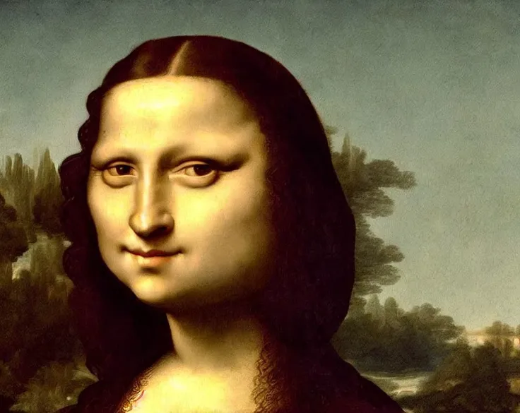 The Mona Lisa Painting by Leonardo da Vinci, very detailed, clean, high quality, sharp image