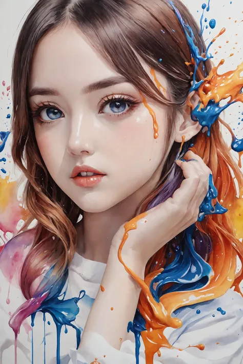 Colorful, multiple colors, intricate detail, splash screen, photorealistic, intricately detailed fluid gouache painting, calligraphy, acrylic, watercolor art,
masterpiece, best quality, 1girl,  <lora:kwFemale_Beta40-SDXL_v1:1>, waifu