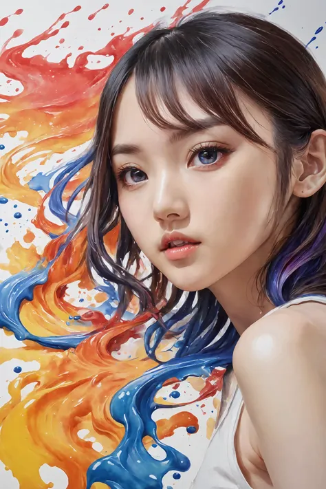 Colorful, multiple colors, intricate detail, splash screen, photorealistic, intricately detailed fluid gouache painting, calligraphy, acrylic, watercolor art,
masterpiece, best quality, 1girl,  <lora:kwFemale_Beta40-SDXL_v1:1>, asian,waifu