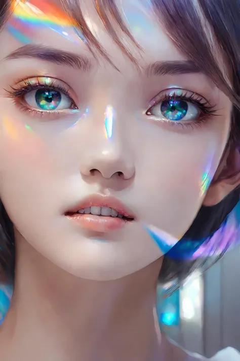 iridescent painting, prismatic, holographic, chromatic aberration,
masterpiece, best quality, 1girl,  <lora:kwFemale_Beta40-SDXL_v1:1>, asian