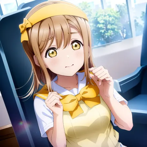 1girl, solo,(best quality),(masterpiece:1.1),(Kunikida Hanamaru:1.3) ,(school uniform:1.4),dress, looking_at_viewer, neck_ribbon, cute, clear facial skin,