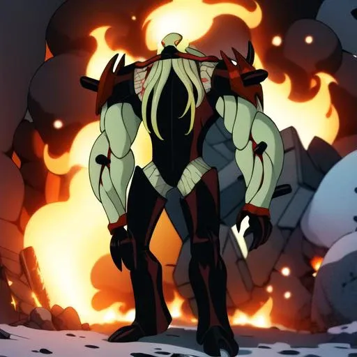 Vilgax, Odin, space station background, supports the real body with his whole body, muscled body, extraordinary biceps, is coming, Pectorals, Masterpiece, Best Quality