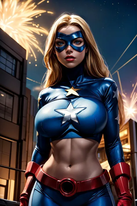 (ultra realistic,32k, masterpiece:1.2),(high detailed skin:1.1),( 8k uhd, dslr, high quality:1.1),
<lora:stargirl_DC_v1:0.7>stargirl_dc, , <lora:add_detail:0.99>, (huge breast:1.1),
(looking at viewer, standing, from below:1.1),,upper body,
,(lighting:1.1), energy shielded mega-city, force fields, impenetrable defense, fortified civilization