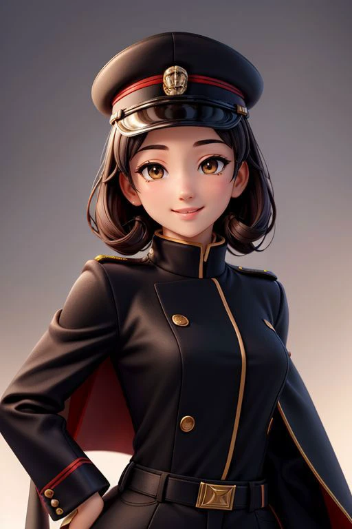 <lora:add_detail:0.5> <lora:copax_charm_eu:0.0> (photorealistic, masterpiece, best quality), face smiling, seductive pose,
susato mikotoba, black headwear, hat, black military uniform, black gakuran, long sleeves, black cape <lora:gaa_susato:0.3>