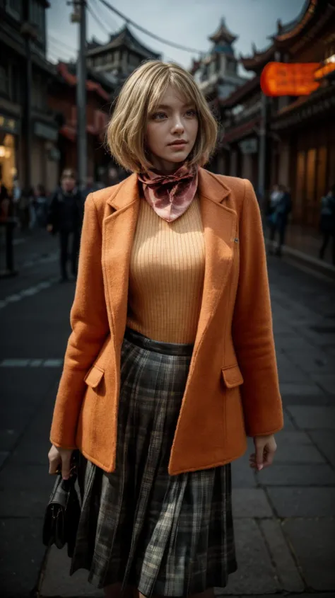 best quality,HDR,UHD,8K,Vivid Colors,solo,front view,(photo_(medium)),(looking at viewer:1.2),(1girl:1.3),(shanghai:1.4),(standing:1.5),bright light,(cowboy shot:1.2),<lora:add_detail:1>,<lora:Ashley:0.74>,Ashley,sweater,coat,