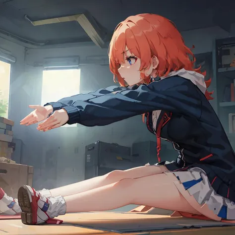 ((((ultra illustrated style:1.0)))),best quality,best animated,masterpiece,ray tracing, global illumination,stretching, outstretched arms, 1girl, solo,sitting,
<lora:stretching-000009:1>