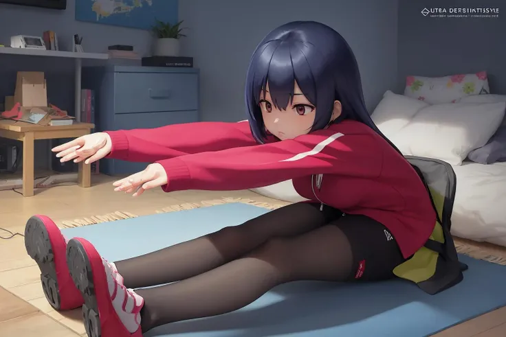 ((((ultra illustrated style:1.0)))),best quality,best animated,masterpiece,ray tracing, global illumination,stretching, outstretched arms, 1girl, solo,sitting,
<lora:stretching-000009:0.9>