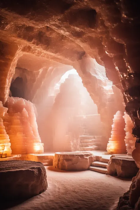 mysterious, photograph, cinematic color grading, steampunk, brightly lit interior, in a Comfortable Himalayan salt caves<lora:EnvyBetterHiresFixXL01:0:hr=1><lora:EnvyMysteriousXL01:1>