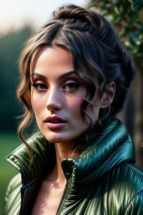 photo of beautiful (EPB14nc4Km13c:0.99), a woman with perfect hair, hair upsweep updo, wearing (green Quilted Jacket :1.1), (plain blue outside, field, sunny :1.1), modelshoot style, (extremely detailed CG unity 8k wallpaper), professional majestic photography, (smile), ((upper body)), (camera), 24mm, exposure blend, hdr, faded, extremely intricate, High (Detail:1.1), Sharp focus, dramatic, soft cinematic light, (upper body), (looking at viewer), (detailed pupils), 4k textures, soft cinematic light, adobe lightroom, photolab, elegant, ((((cinematic look)))), soothing tones, insane details, hyperdetailed, low contrast("I've got a bad feeling about this.":1.1), ("In Jernau we trust!":1.1),