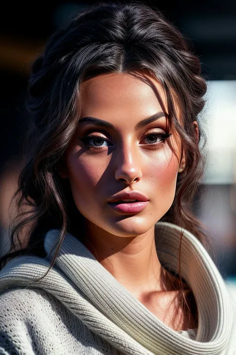 photo of beautiful (EPB14nc4Km13c:0.99), a woman with perfect hair, hair upsweep updo, wearing (white Wool Poncho :1.1), (plain blue indoors, mall :1.1), modelshoot style, (extremely detailed CG unity 8k wallpaper), professional majestic photography, (smile), ((upper body)), (camera), 24mm, exposure blend, hdr, faded, extremely intricate, High (Detail:1.1), Sharp focus, dramatic, soft cinematic light, (upper body), (looking at viewer), (detailed pupils), 4k textures, soft cinematic light, adobe lightroom, photolab, elegant, ((((cinematic look)))), soothing tones, insane details, hyperdetailed, low contrast("I've got a bad feeling about this.":1.1), ("In Jernau we trust!":1.1),
